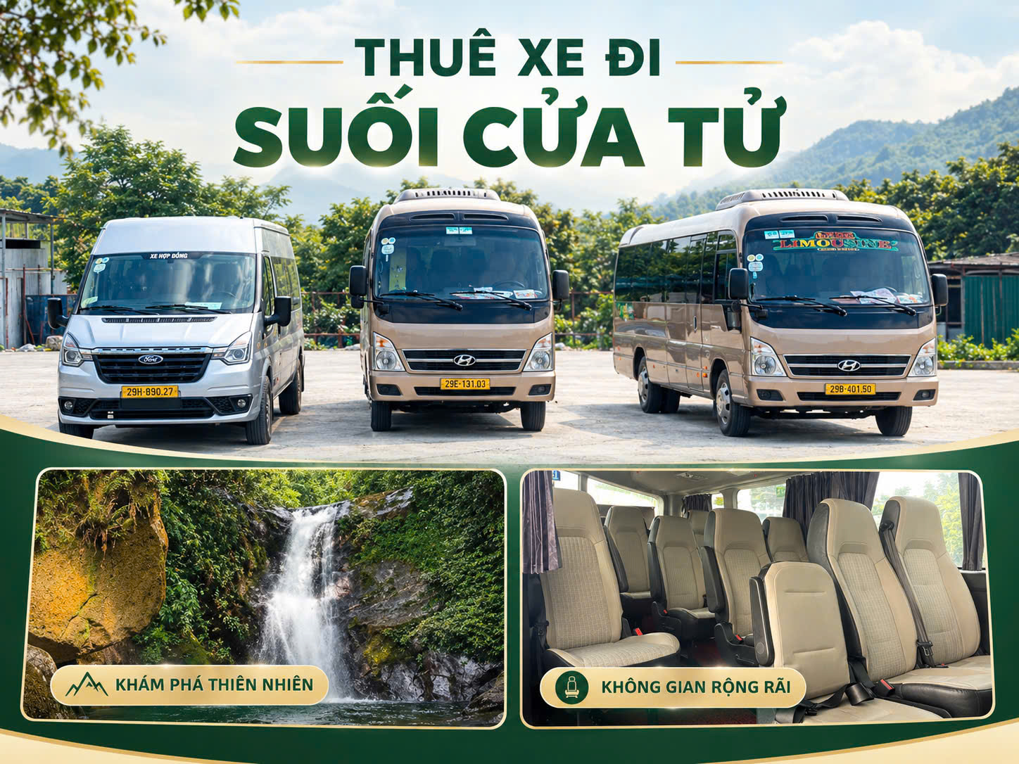 Cho Thuê Xe Đi Suối Cửa Tử 4 đến 45 Chỗ Giá Tốt Tại Hà Nội
