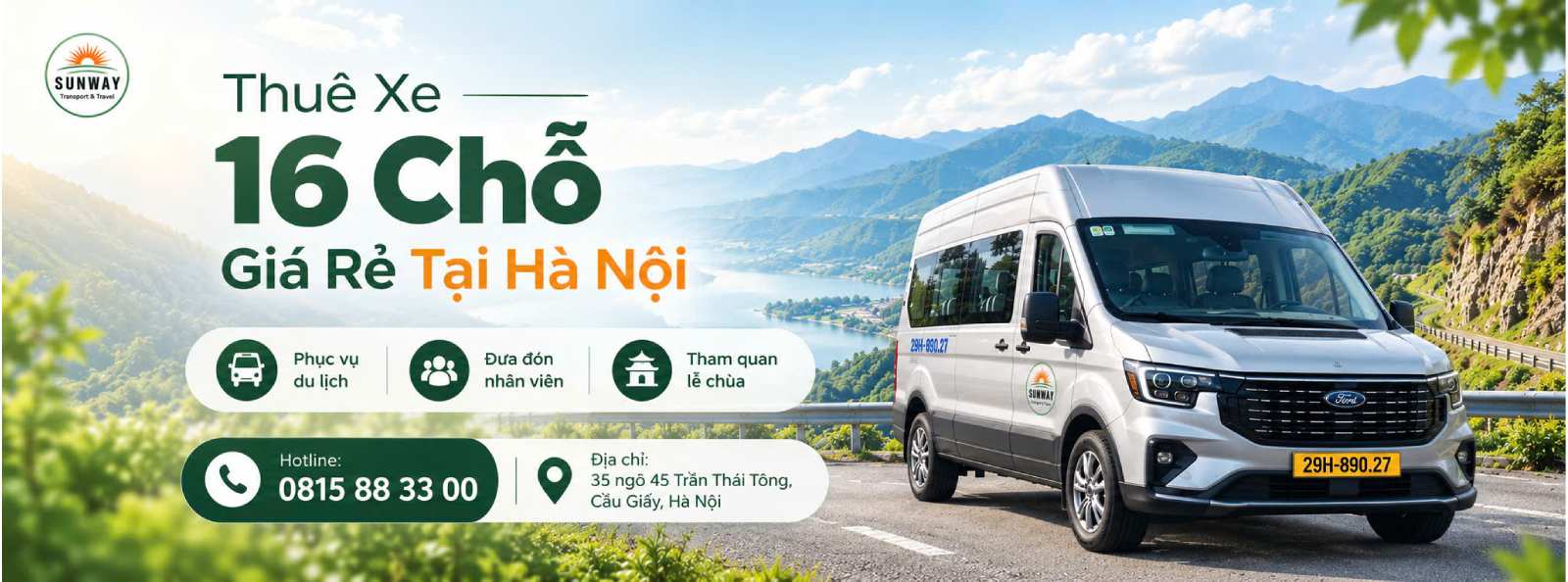 Cho thuê xe 16 chỗ tại Hà Nội