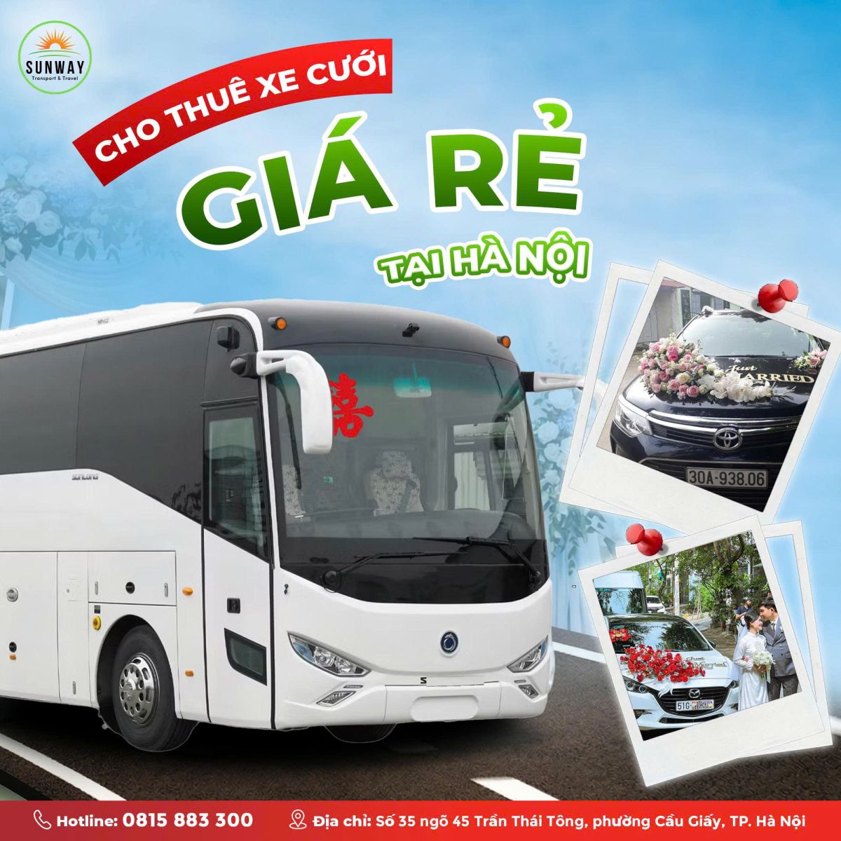 Dịch Vụ Xe Cưới Hỏi Hà Nội Sunway Đưa Dón Dâu Sang Trọng